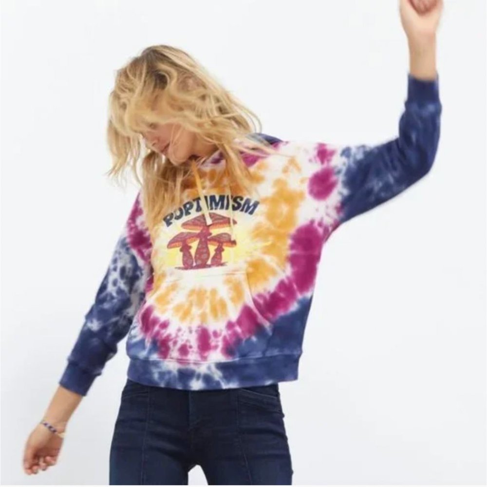 MOTHER | The Square Tie Dye Cotton Hoodie (Poptimism) - Picture 2 of 4